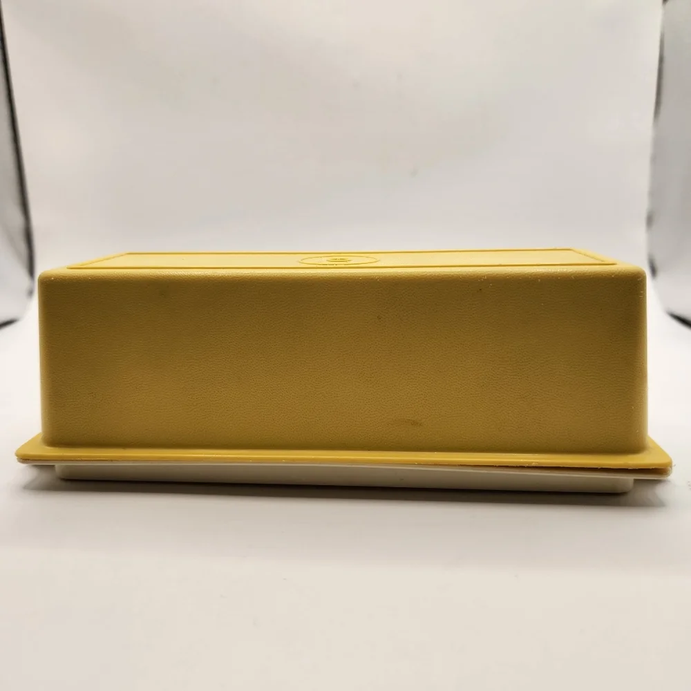 Vintage Tupperware Harvest Gold Butter Dish Lid & Base 636-12 Made in USA